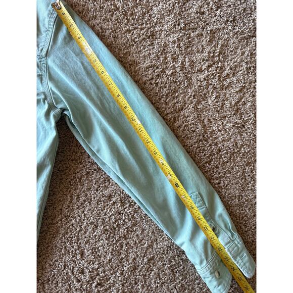 BDG Urban Outfitters M Faded Mint Green Heavy Duck Cotton Button Down Barn Shirt - Picture 8 of 8